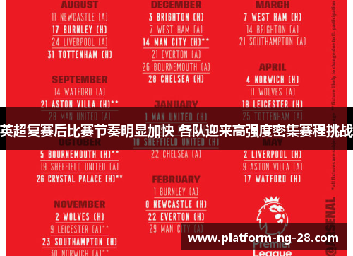 英超复赛后比赛节奏明显加快 各队迎来高强度密集赛程挑战